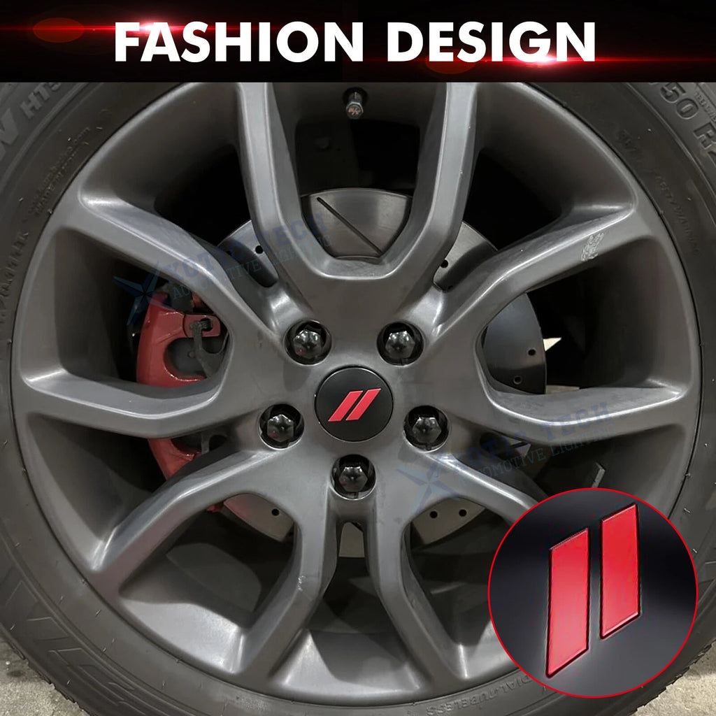 4PCS 63mm 2.5-Inch Red Wheel Center Cap Covers for Dodge (1994-2004)