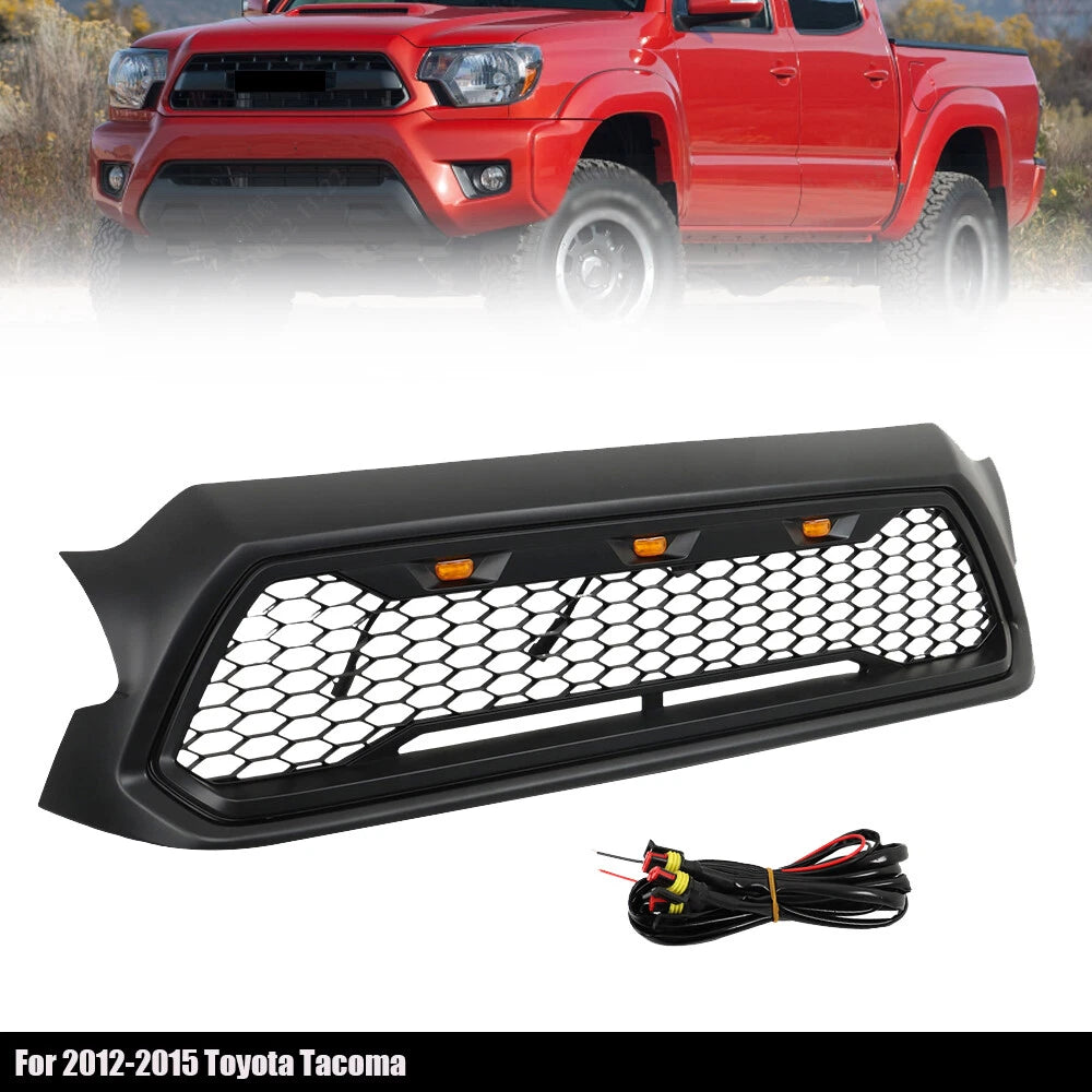 Matte Black Honeycomb Mesh Grille with LED Light for Tacoma (2012â2015)