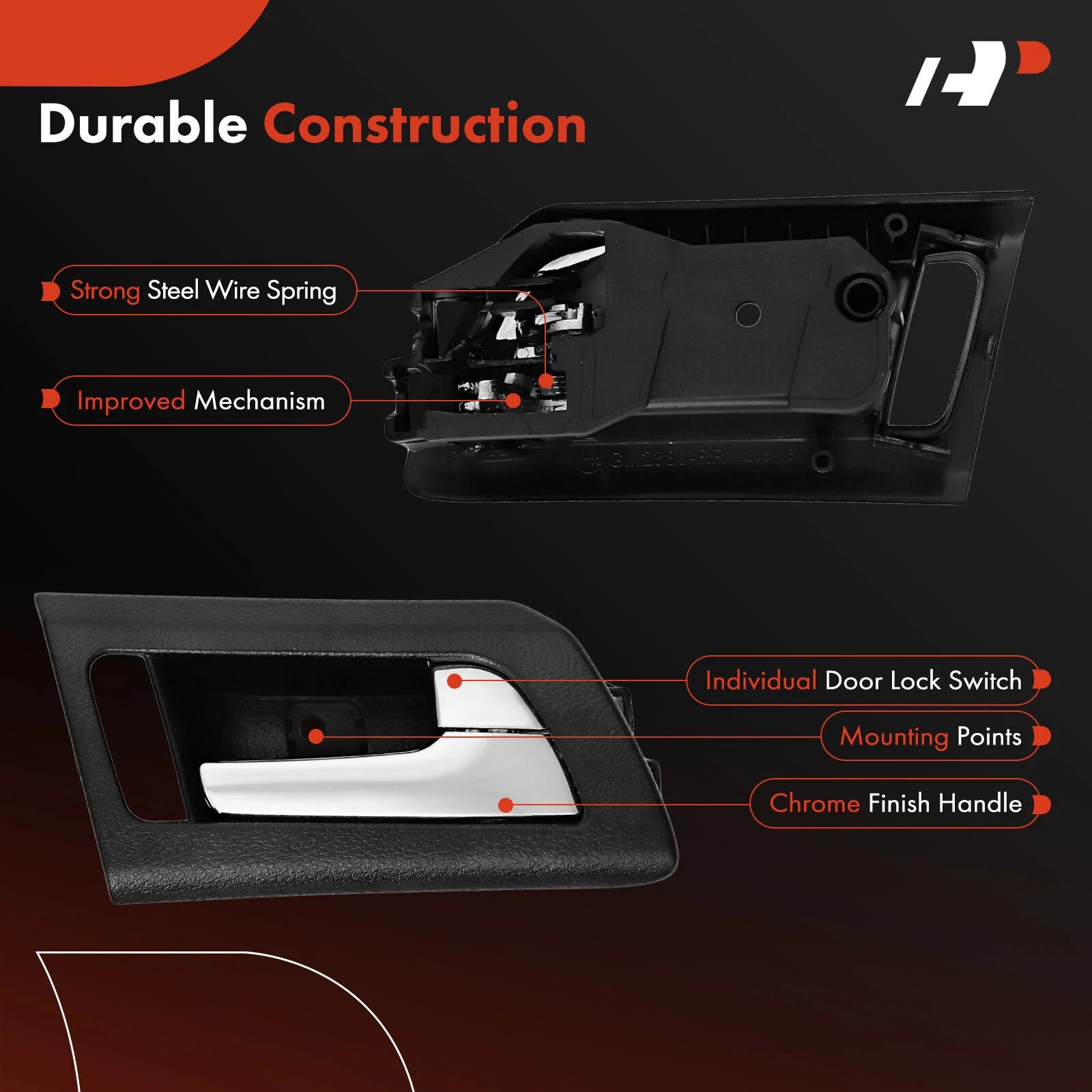 Rear Right Plastic Interior Door Handle for Pontiac G8 (2008-2009)