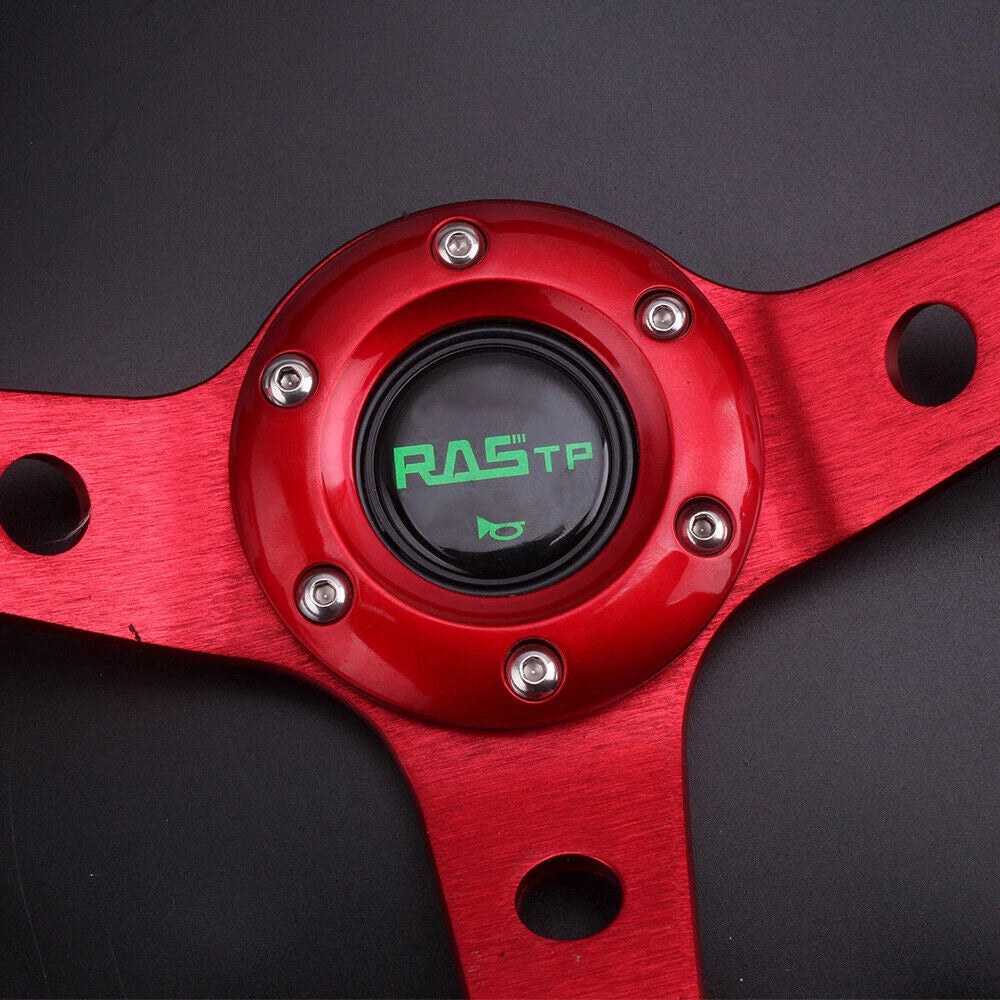 14" Deep Dish Racing Steering Wheel for Universal Fit