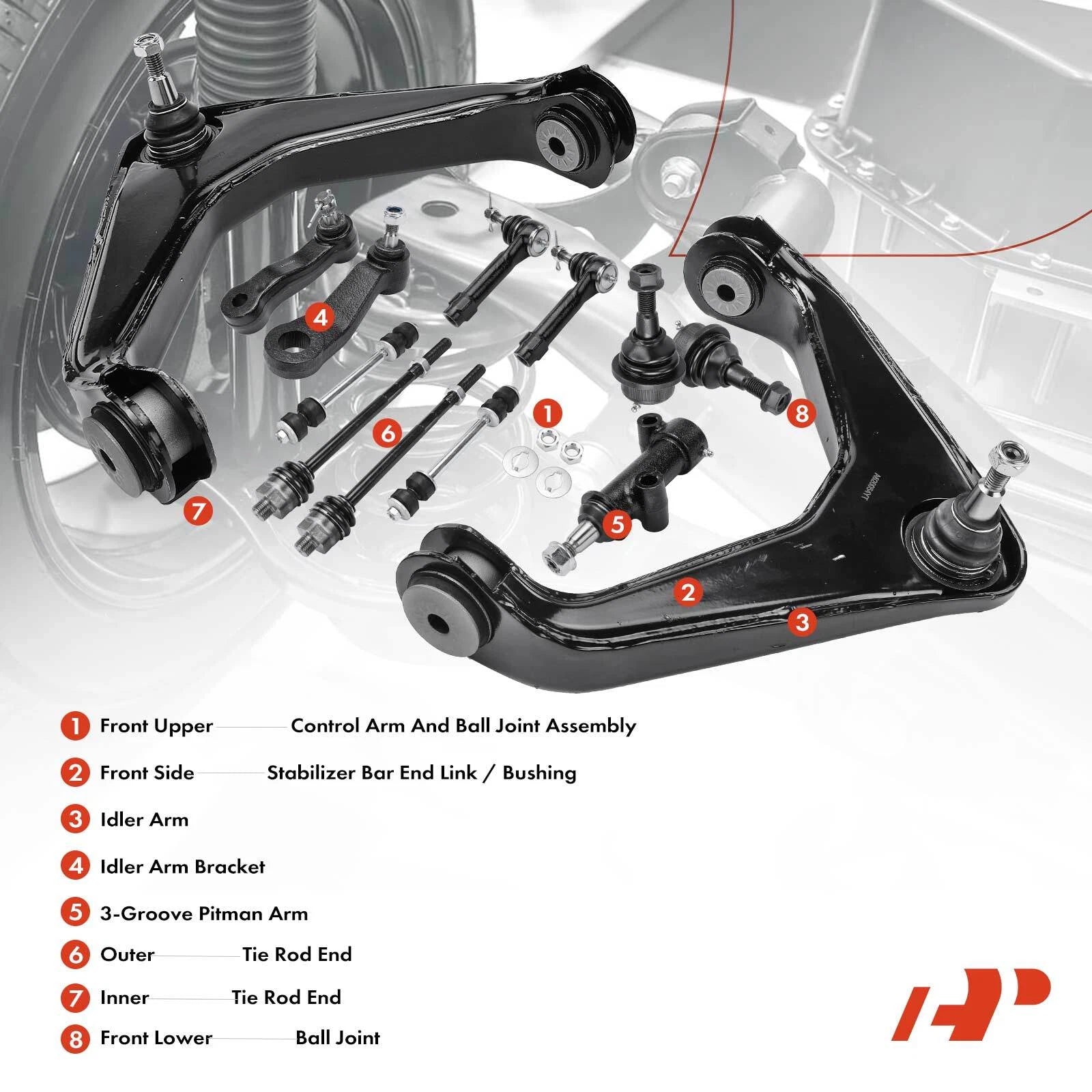Set of 13 Control Arms with Ball Joints for Chevy Silverado GMC