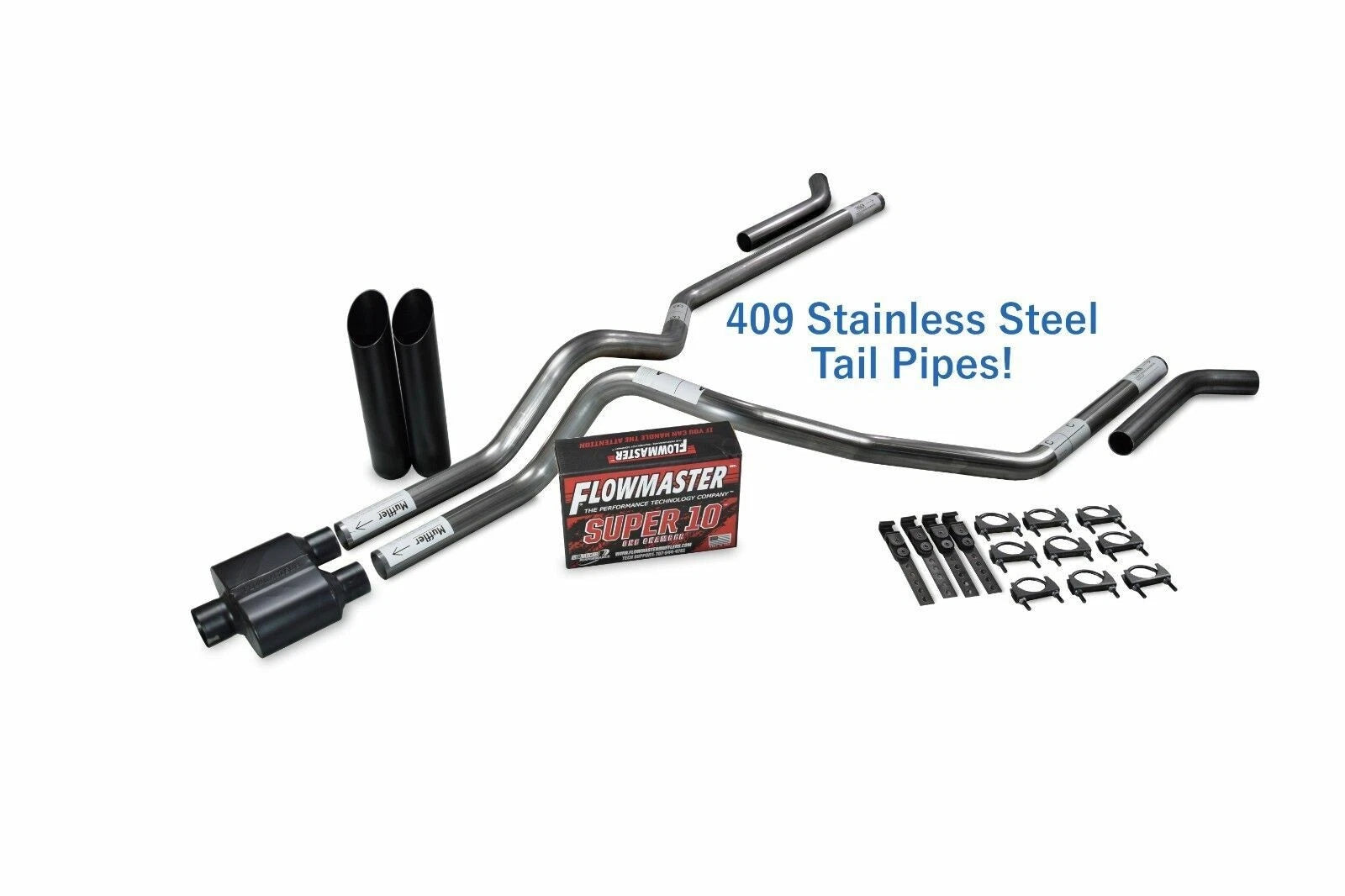 2.5" Dual Exhaust Kit for Ford F150 (2015–2020) - Flowmaster Super 10 Black
