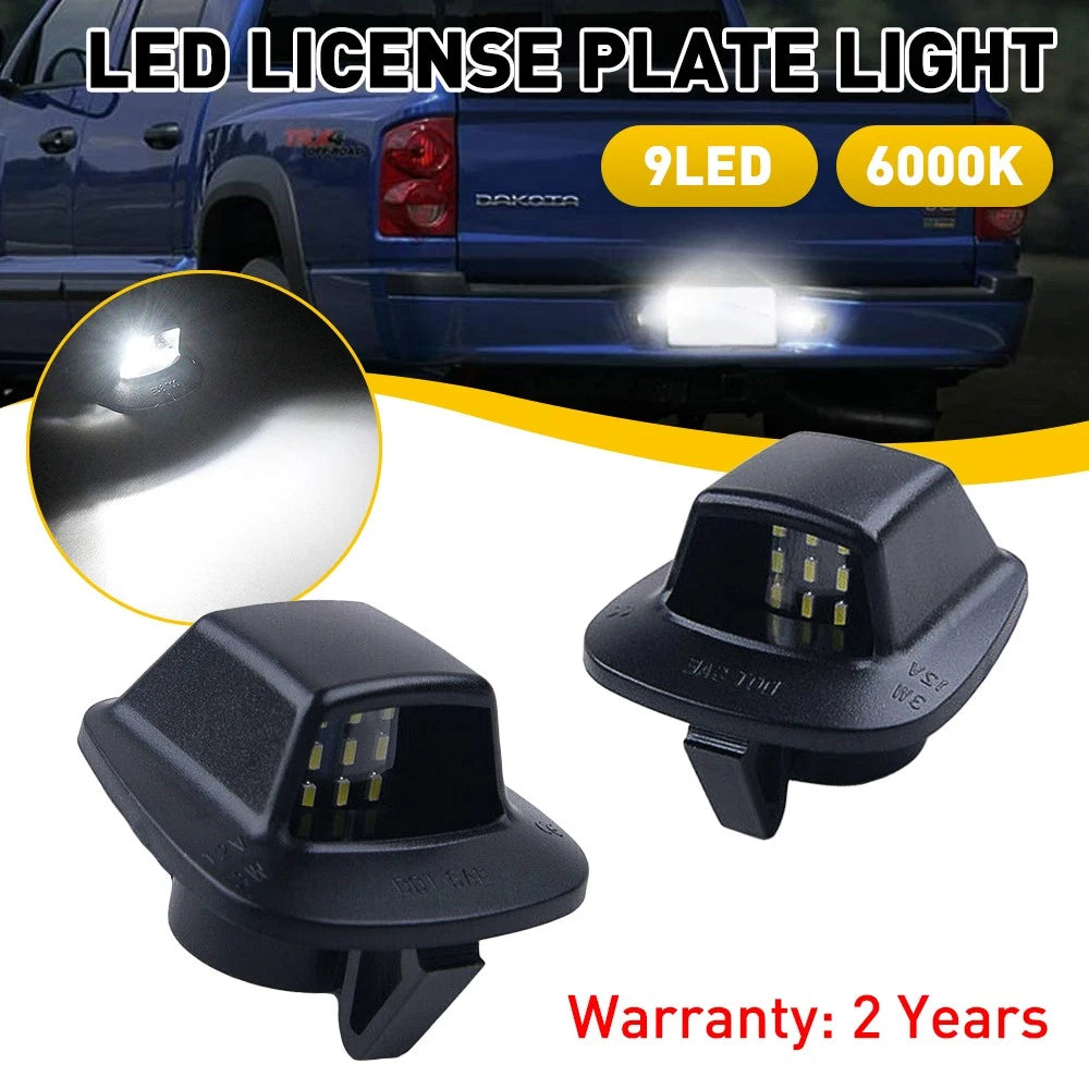 Bright Super White LED License Plate Lights for Dodge Dakota (1997–2011)