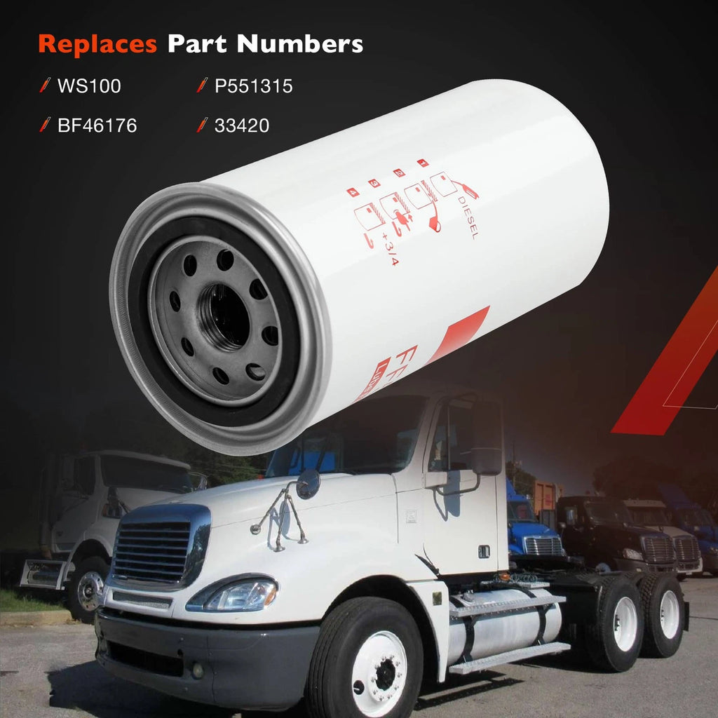 2X Fuel Filters for Caterpillar C7 C9 Freightliner