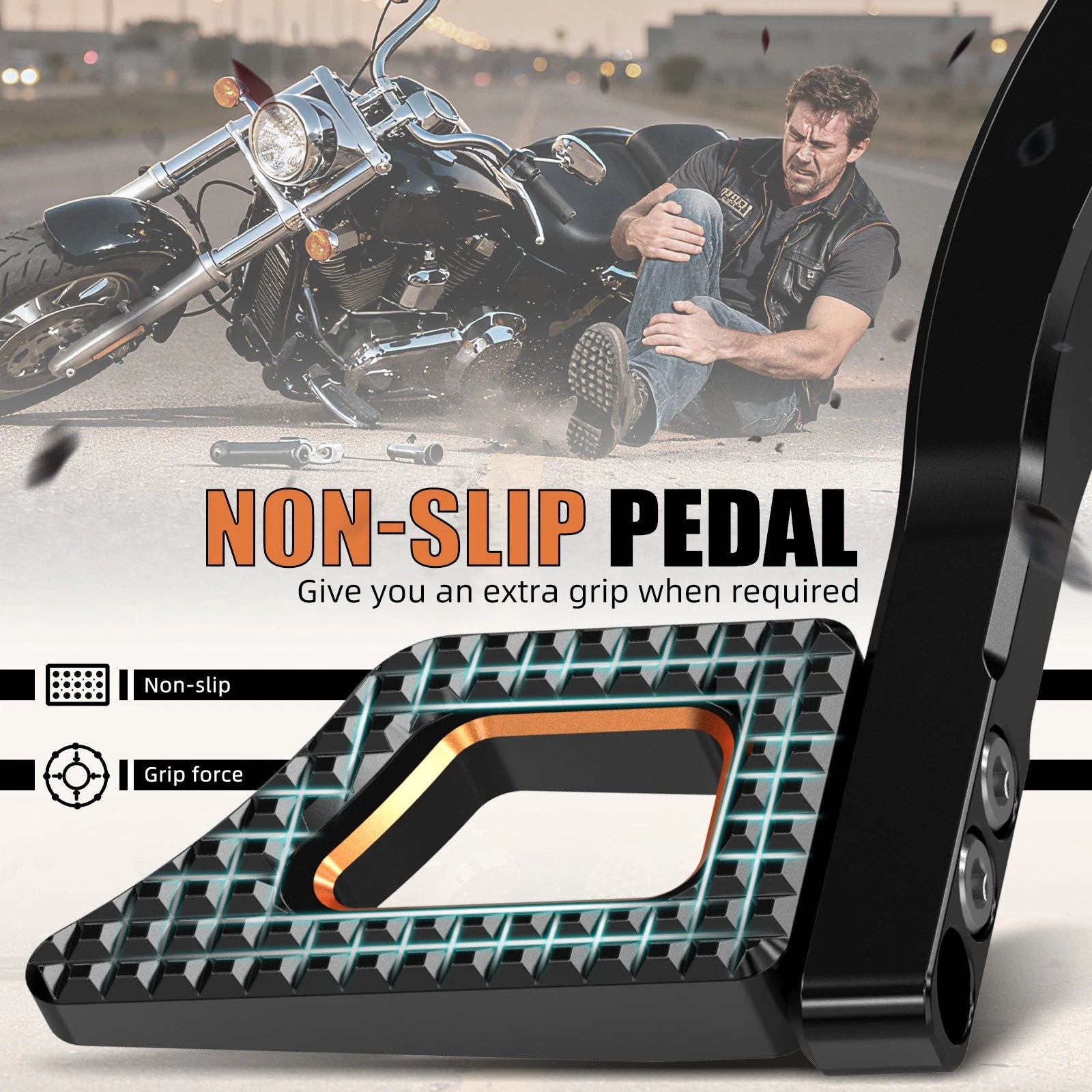 Adjustable Rear Brake Pedal Lever for Harley Dyna Super Glide Custom (2006–2017)
