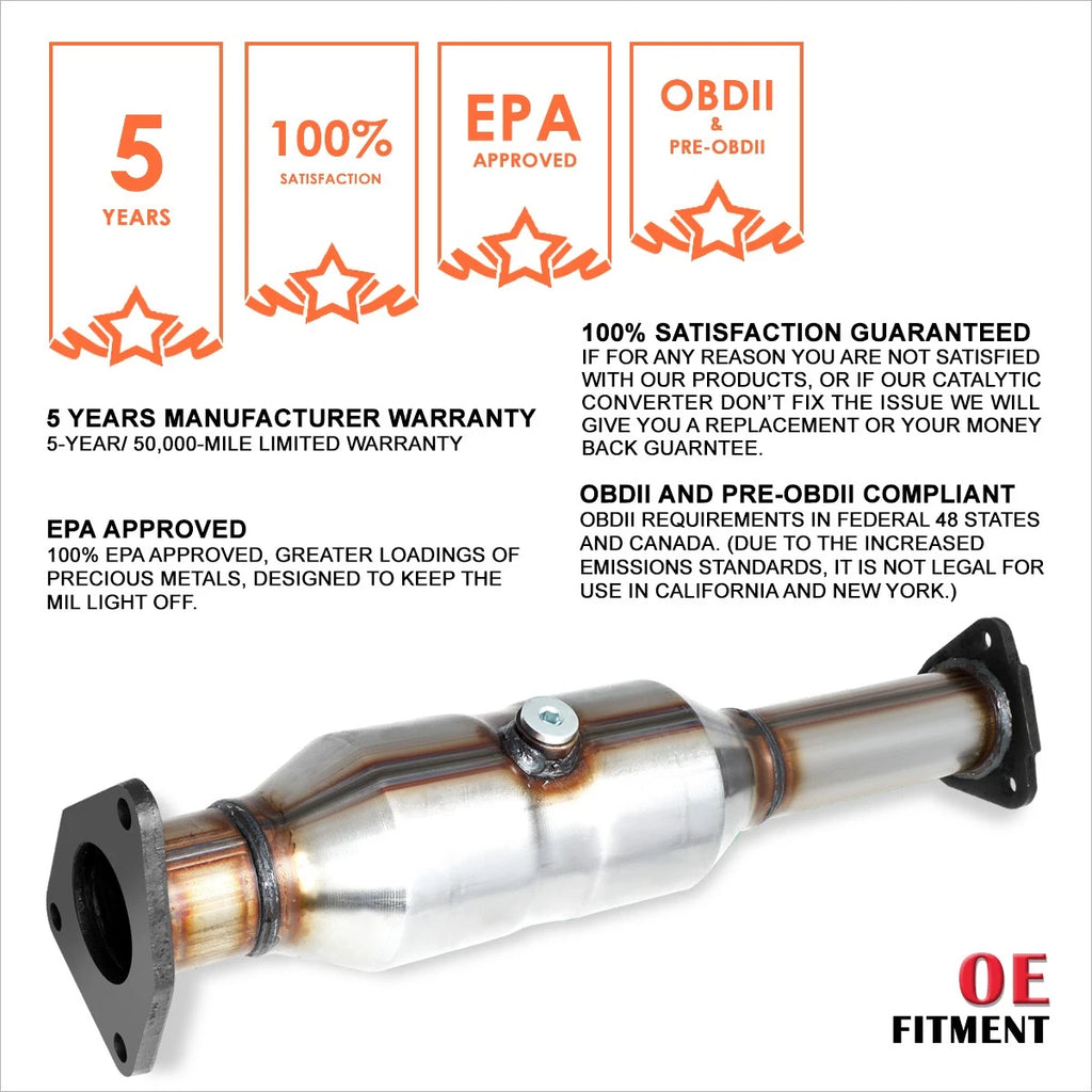 Direct Replace Catalytic Converter Exhaust Pipe Set for Honda Accord (1998–2002)