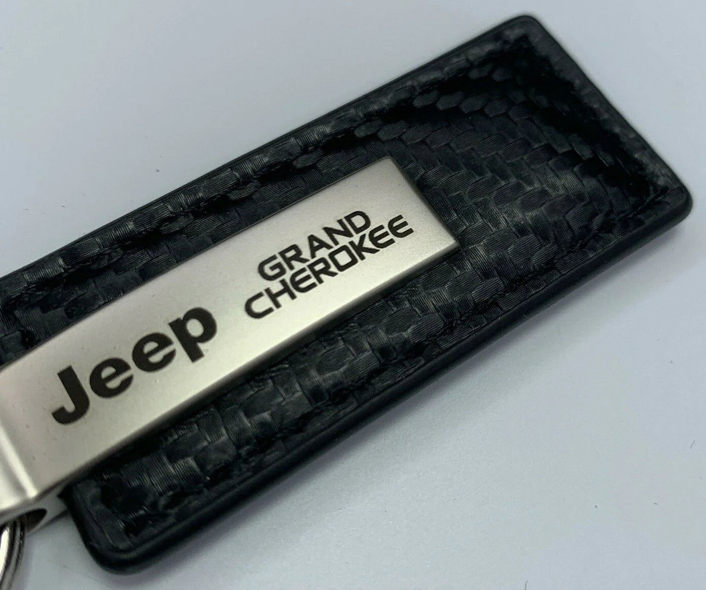 Automotive Gold Key Chain for Jeep Grand Cherokee (Carbon Fiber Black Leather) (2020–2023)