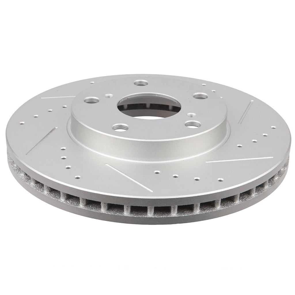 Set of 2 Drilled & Slotted Front Brake Rotors with Ceramic Pads for Toyota Camry (2002–2006)