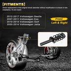 2X Front Complete Struts Shocks Coil Springs for VW Beetle Golf Jetta
