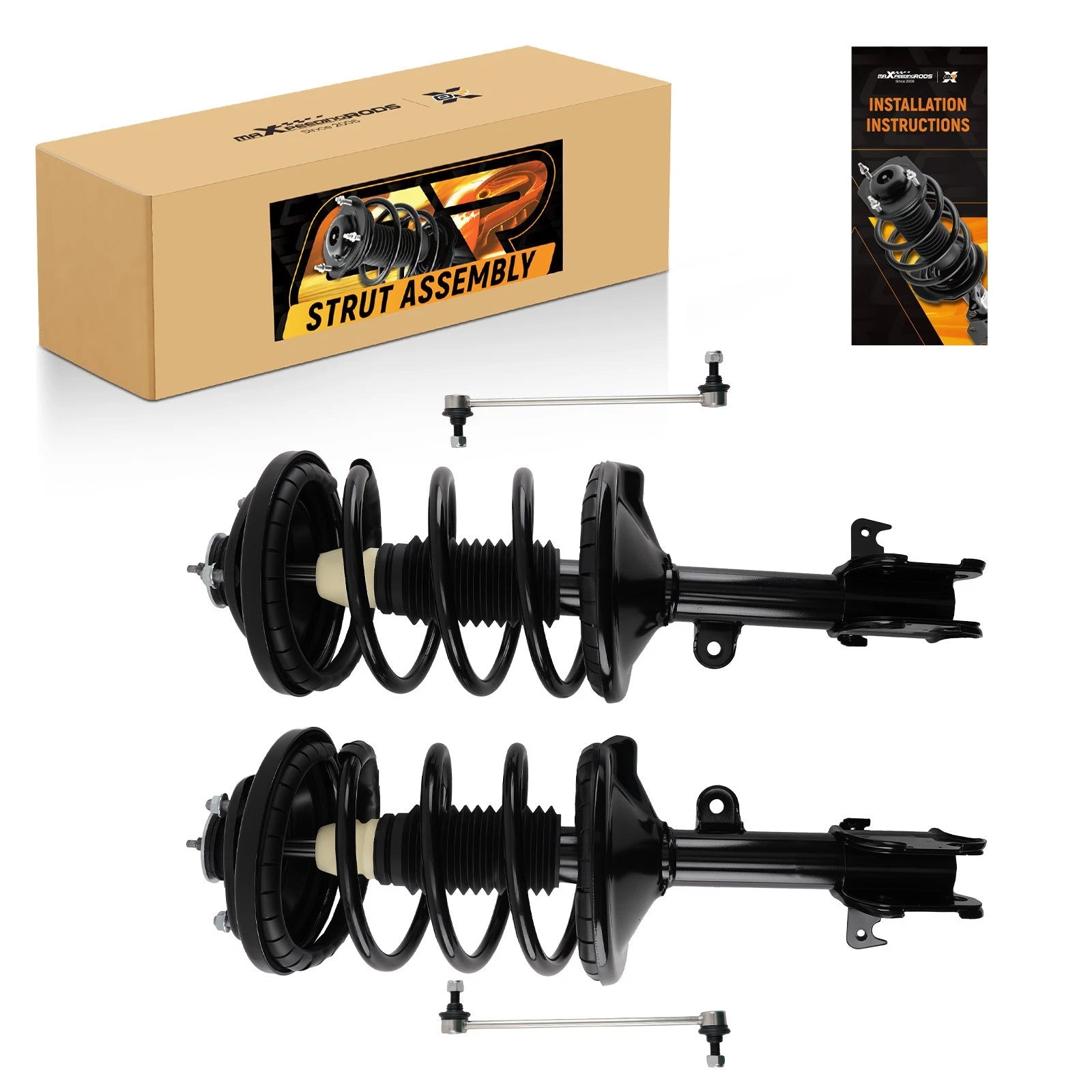 Front Struts w/ Coil Spring Assembly Sway Bars Kit for Honda Odyssey (1999–2004)