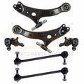 Set of 6 Lower Control Arms Sway Bar Links for Toyota Camry (2002–2006)