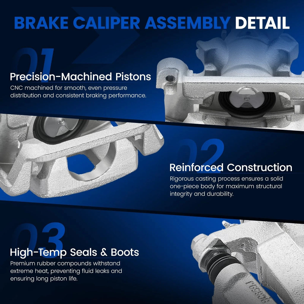 Rear Brake Caliper & Bracket for Mitsubishi Outlander (2014–2018) 2.4L/3.0L LH/RH
