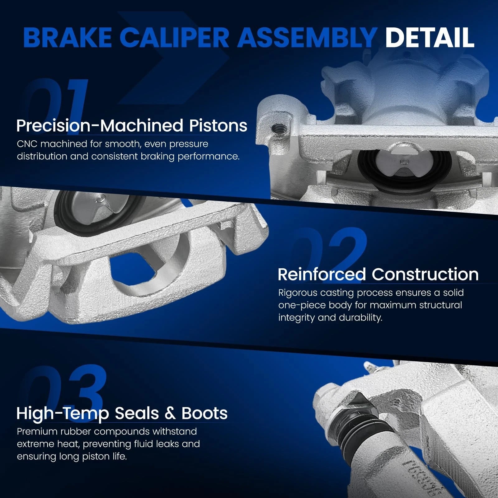 Rear Brake Caliper & Bracket for Mitsubishi Outlander (2014–2018) 2.4L/3.0L LH/RH