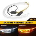 2X 60cm LED Switchback DRL Tube Light Strip for Universal (2010–2023)