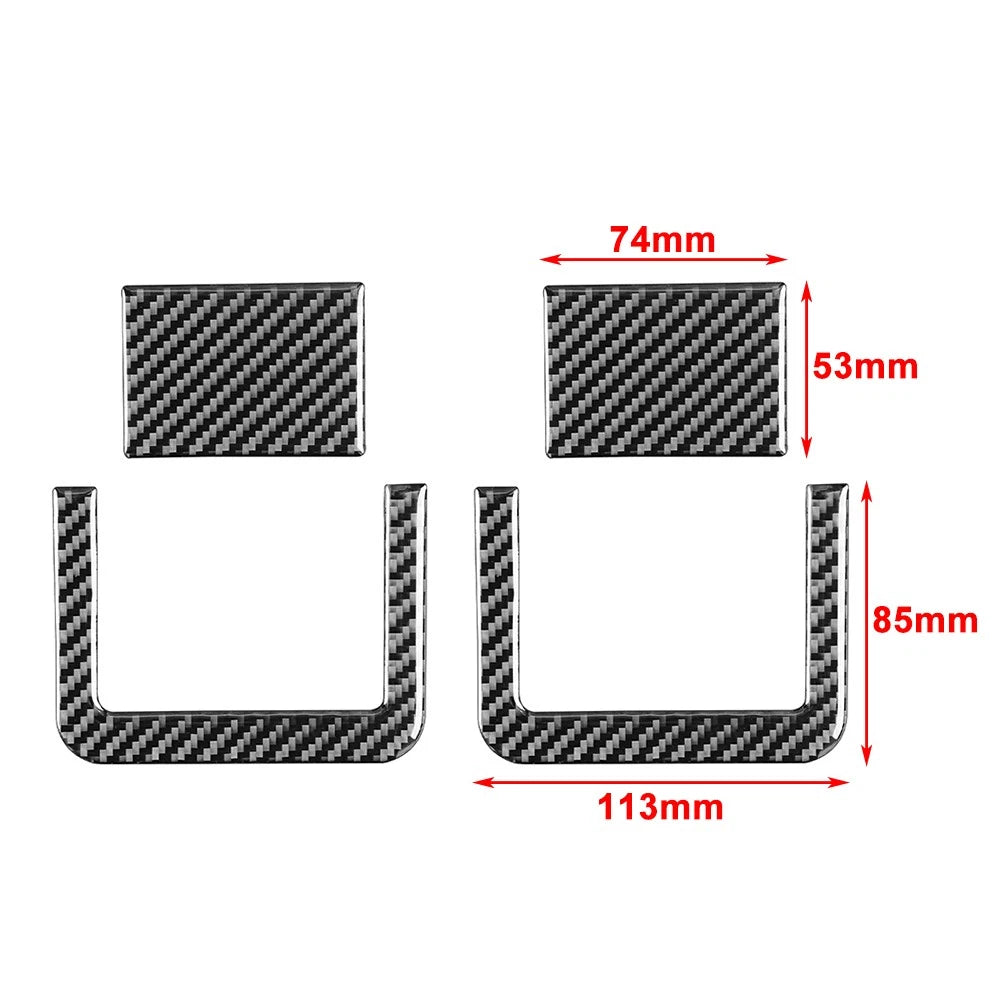 4X Carbon Fiber Rear Seat Adjustment Panel Cover Trim for Toyota Tundra (2014–2021)