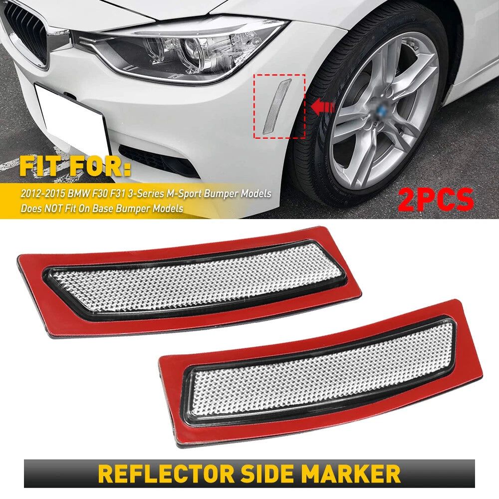 Clear Side Bumper Marker Light Reflector for BMW F30 3 Series (2012–2015)