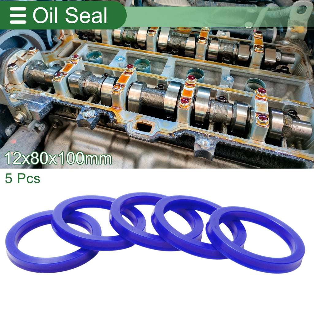 Set of 5 Oil Seal Rotary Shaft Seal 80x100x12mm High Pressure