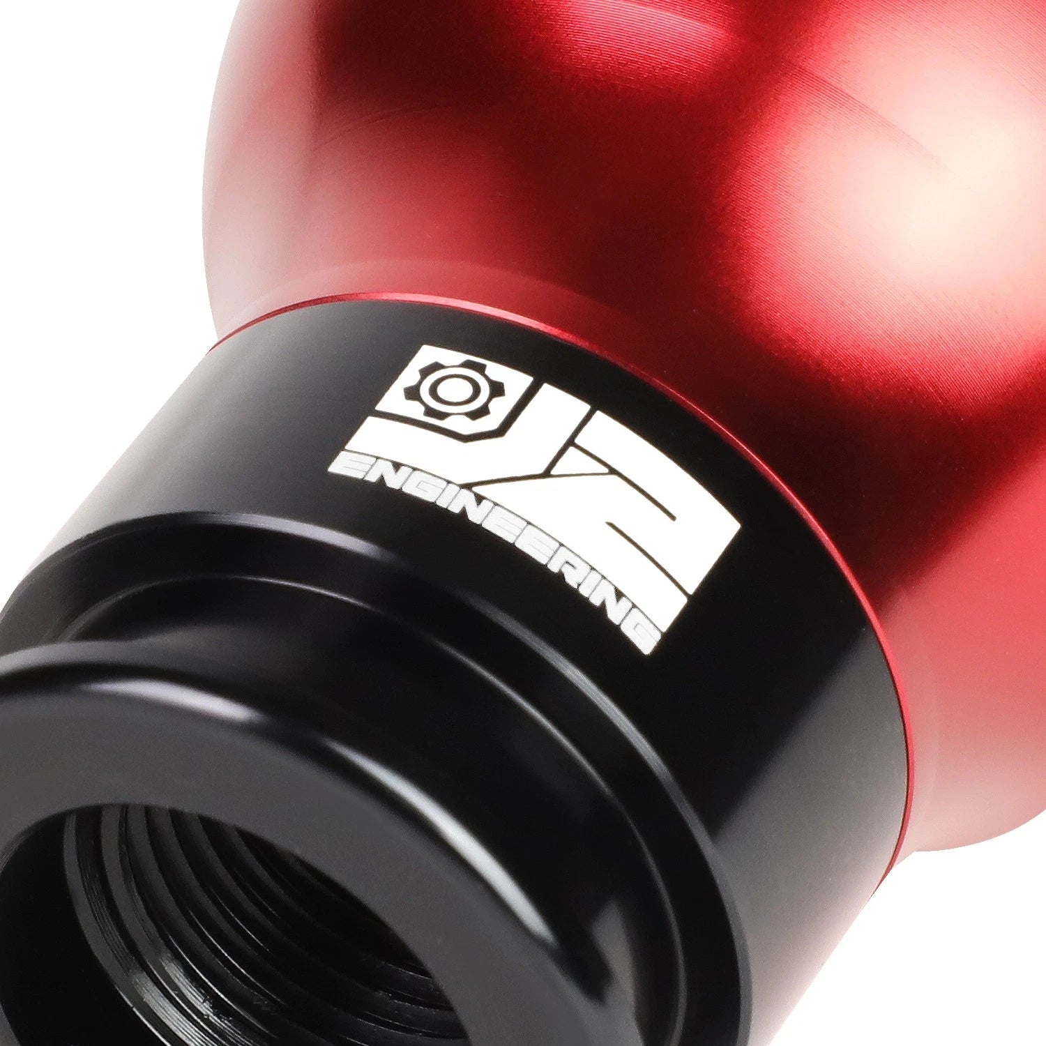J2 Universal Aluminum Shift Knob Red Teardrop Style with Thread Adapters
