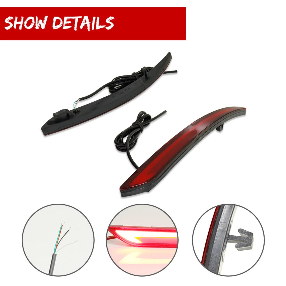 LED Rear Bumper Reflector Tail Lights for Ford Fusion (2013–2018)