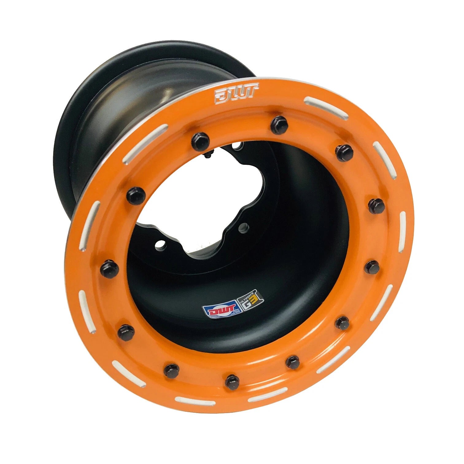 Set of 2 DWT G3 Rear Orange Beadlock Wheels for Raptor 700 660 (2006–2014)