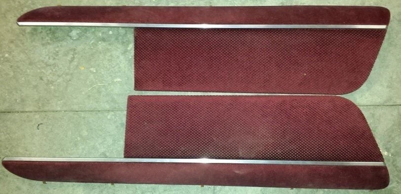 Set of 2 Door Panel Inserts for Thunderbird Cougar (1989–1993) Red Cloth