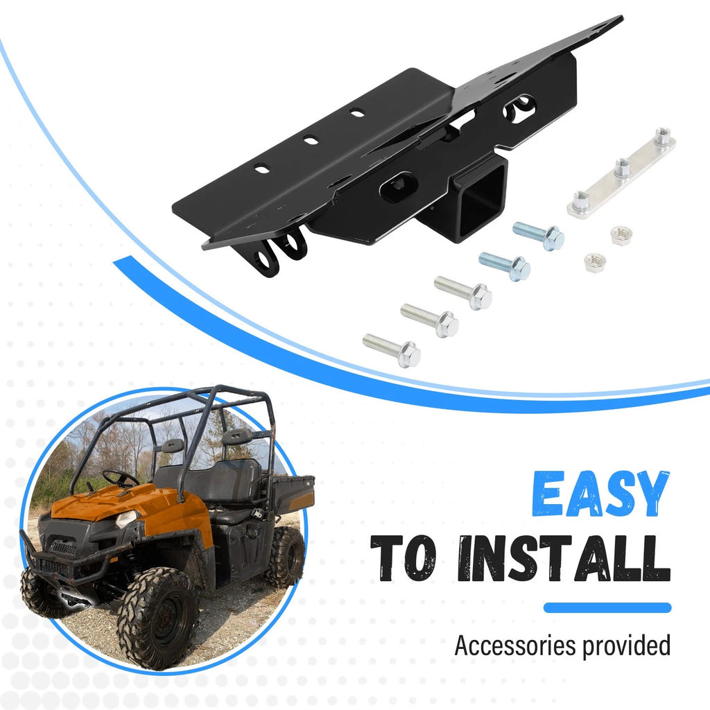 Front 2" Receiver Hitch Plow Mount for Polaris Ranger 500 570 800 (2009–2024)