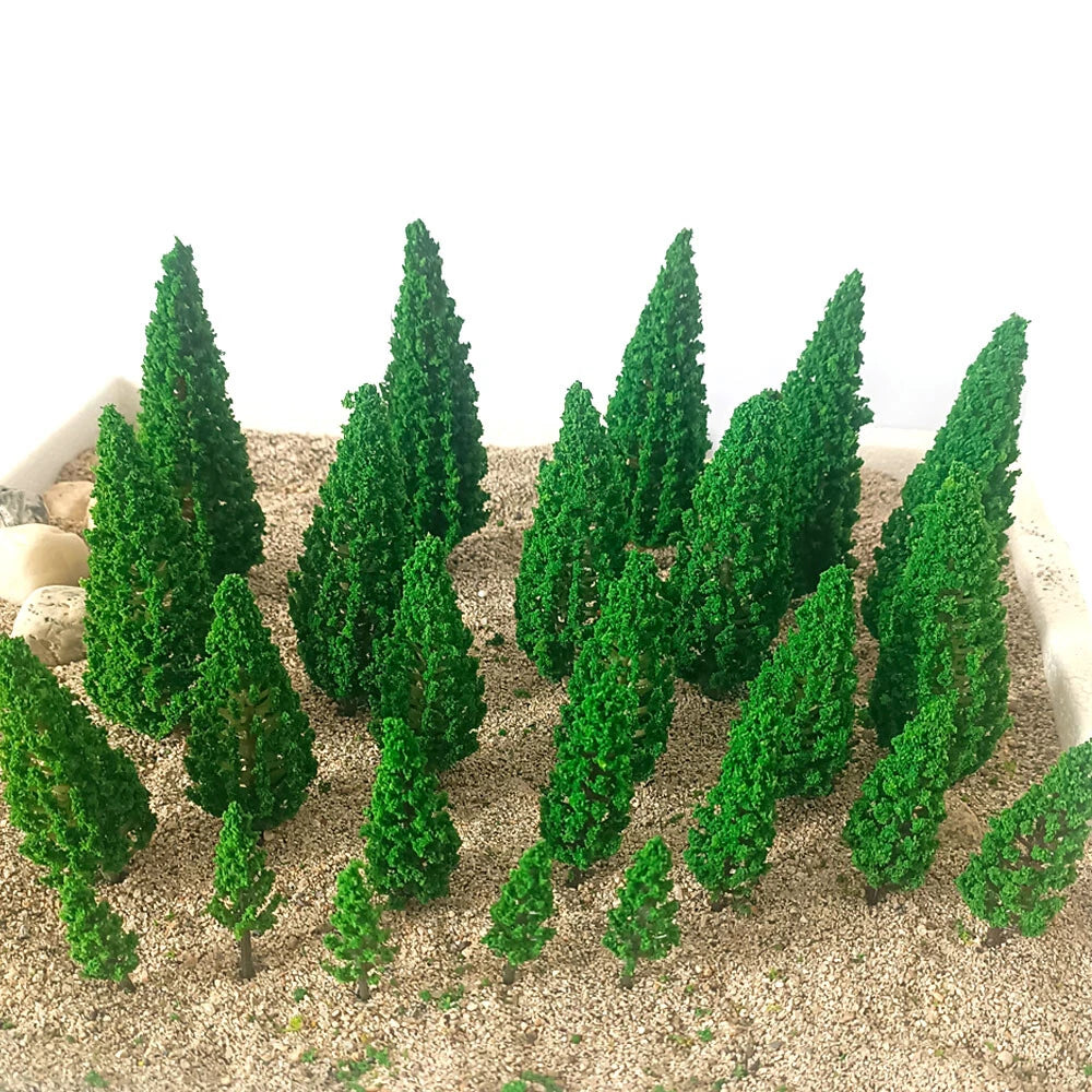 25X Mix Size Model Trees for Train Railway Landscape Scenery Decor