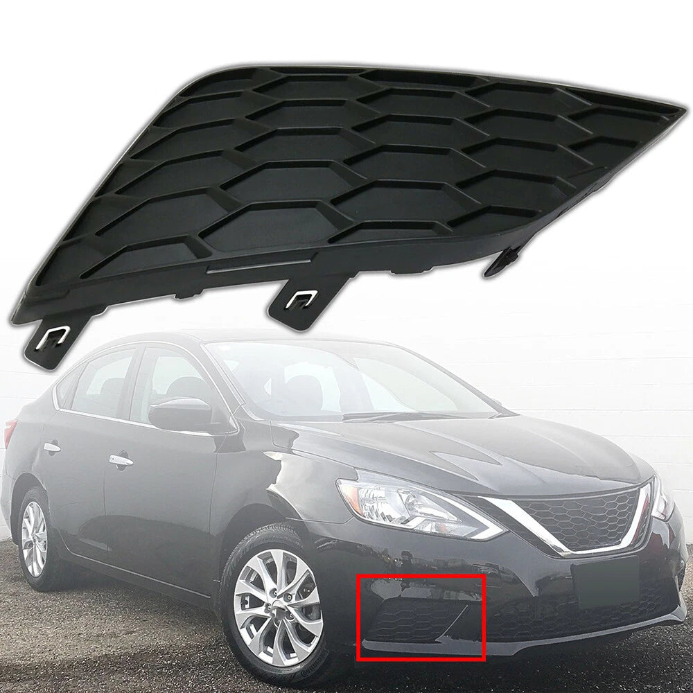 Fog Light Cover for Nissan Sentra (2016–2018) Right Side Grille Bezel Black