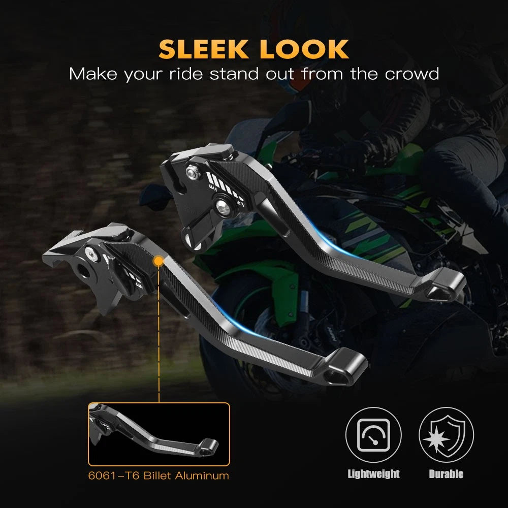 Short Clutch Brake Levers Kit for Yamaha Raptor 700 YFM700 (2008–2020) Black