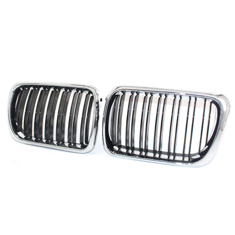 Chrome Frame Black Front Kidney Grille for BMW E36 (1997–1999)