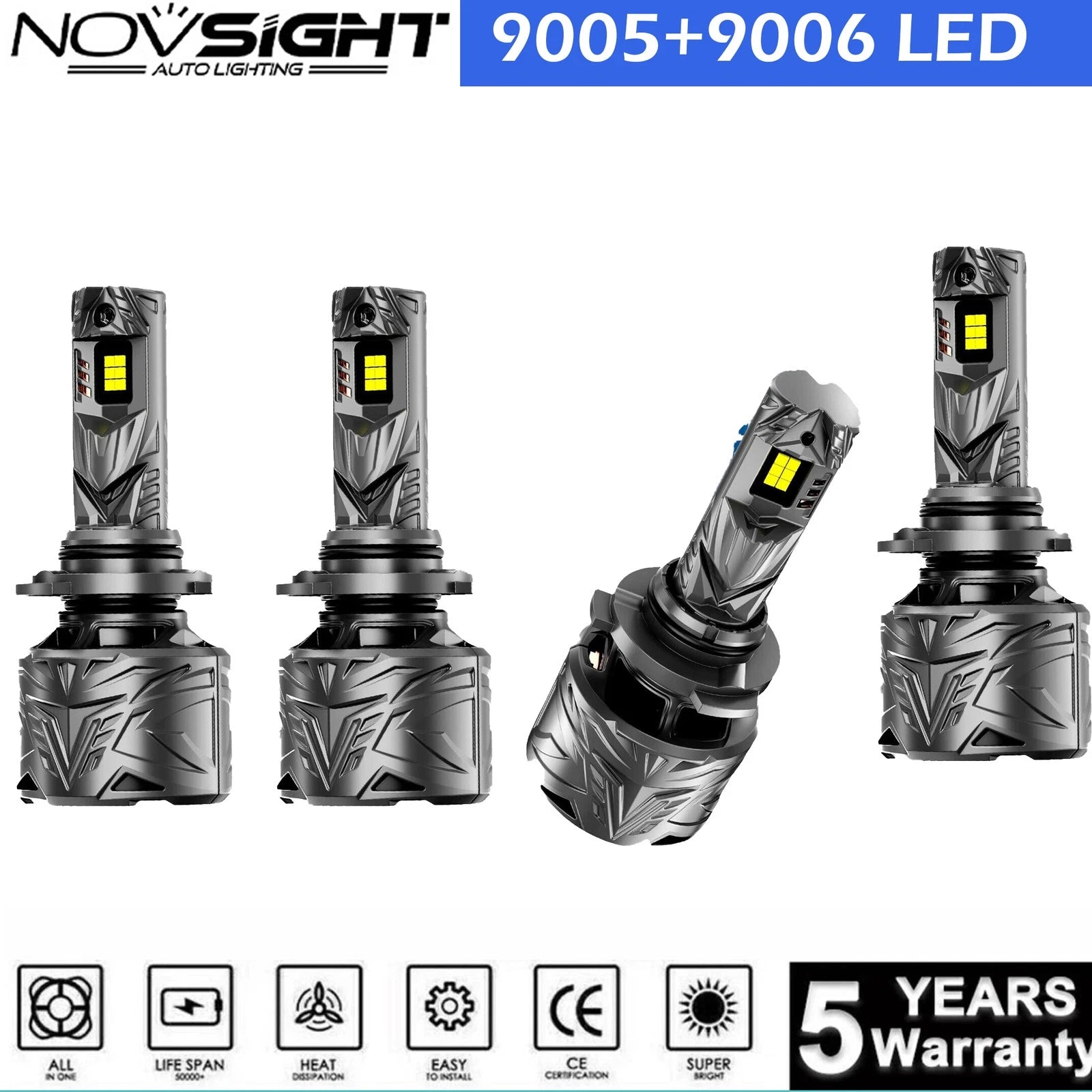 2X LED Headlight Bulbs 9005 9006 for 100000LM 6500K