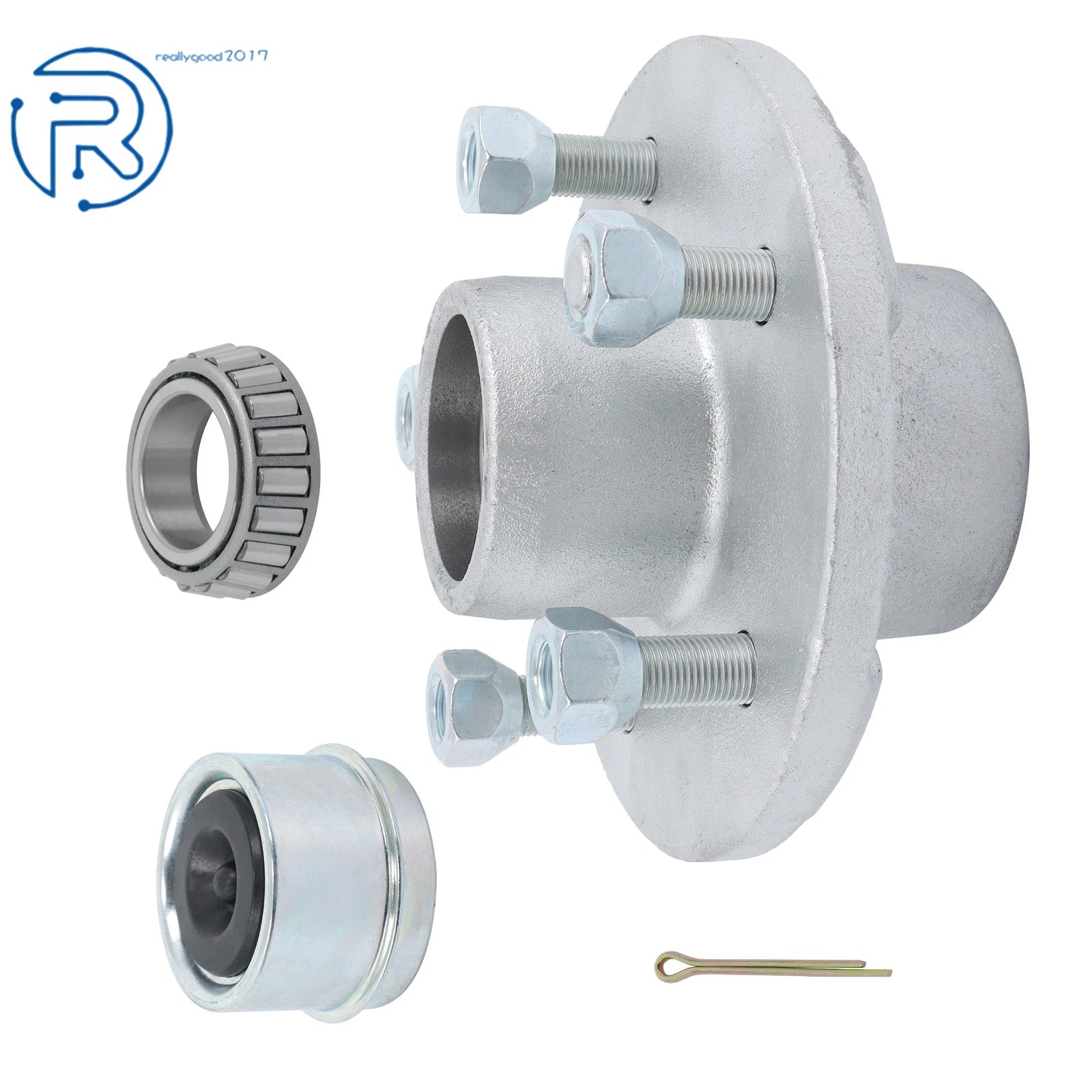 5 Lug Boat Trailer Hub Kit for 3500 lbs Trailers (Galvanized, Fully Greased)