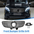 Front Upper Bumper Grille for Mercedes-Benz V-Class (2020) Chrome Silver Tone