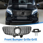 Front Upper Bumper Grille for Mercedes-Benz V-Class (2020) Chrome Silver Tone