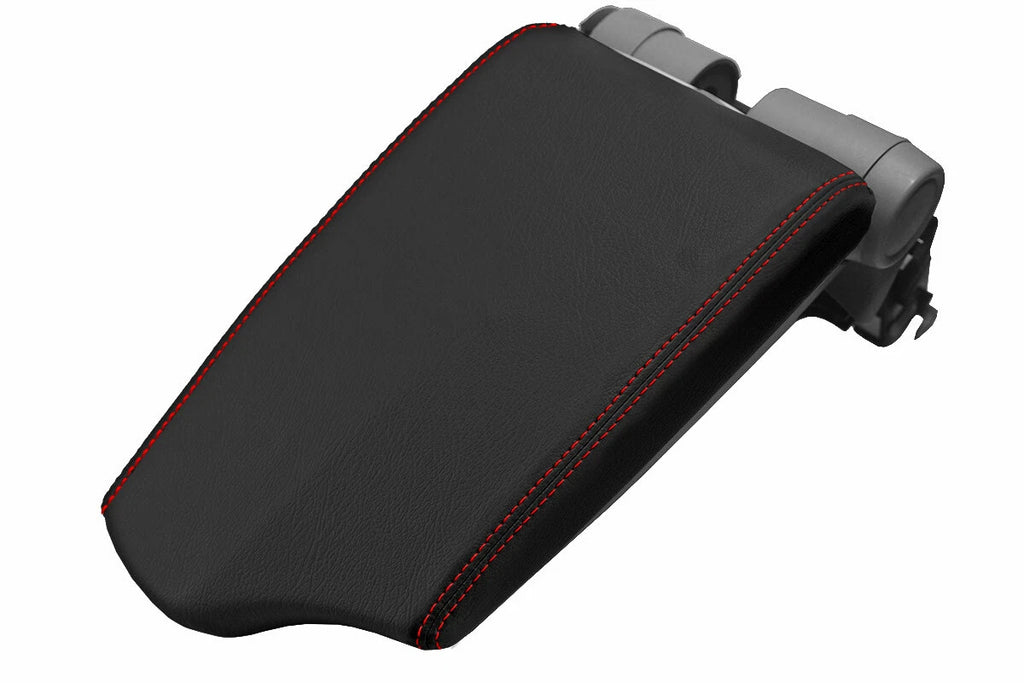Leather Console Lid Armrest Cover for BMW E81 E82 E87 (2004–2013) Red Stitch
