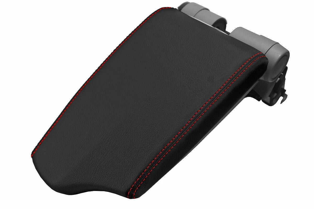 Leather Console Lid Armrest Cover for BMW E81 E82 E87 (2004–2013) Red Stitch