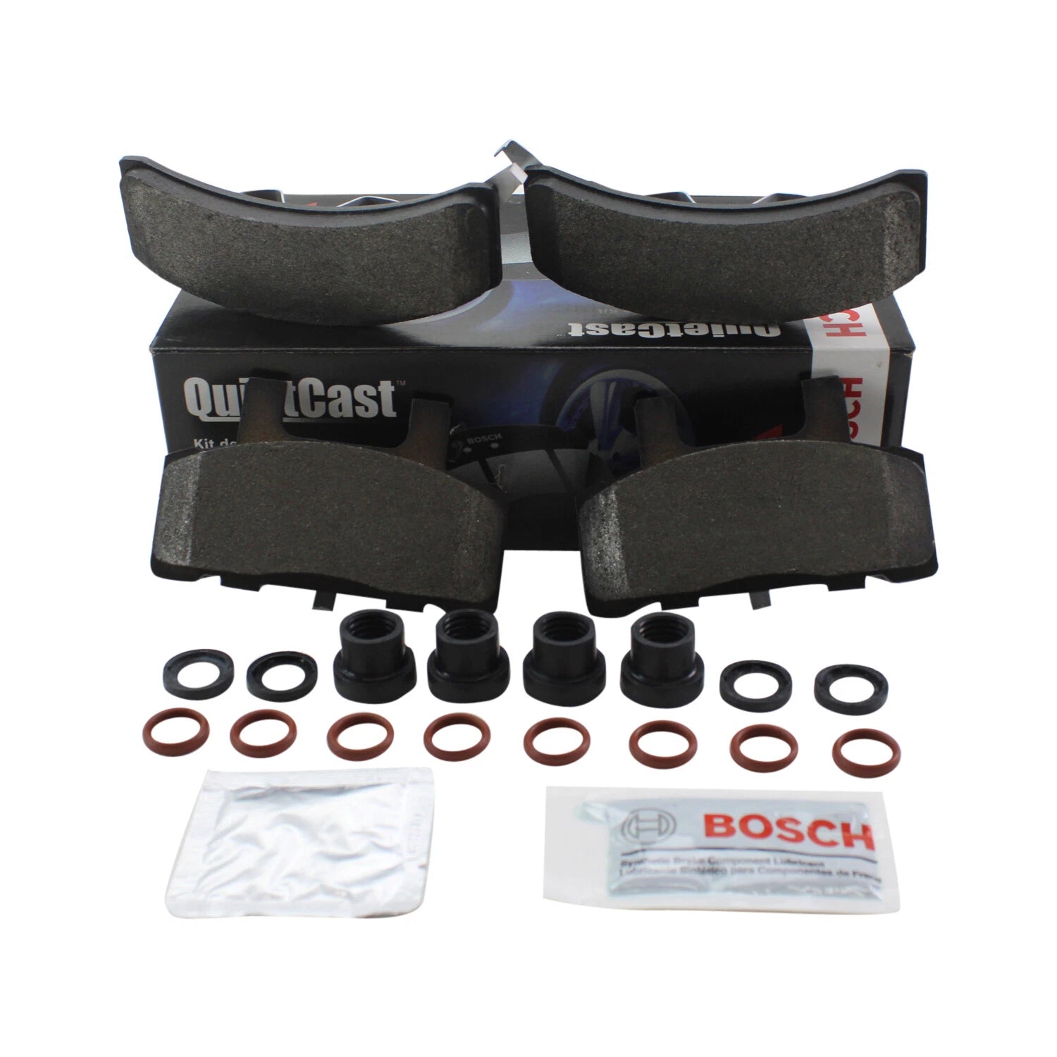 Set of 4 Bosch QuietCast Front Semi-Metallic Brake Pads for Cadillac Chevy Dodge GMC