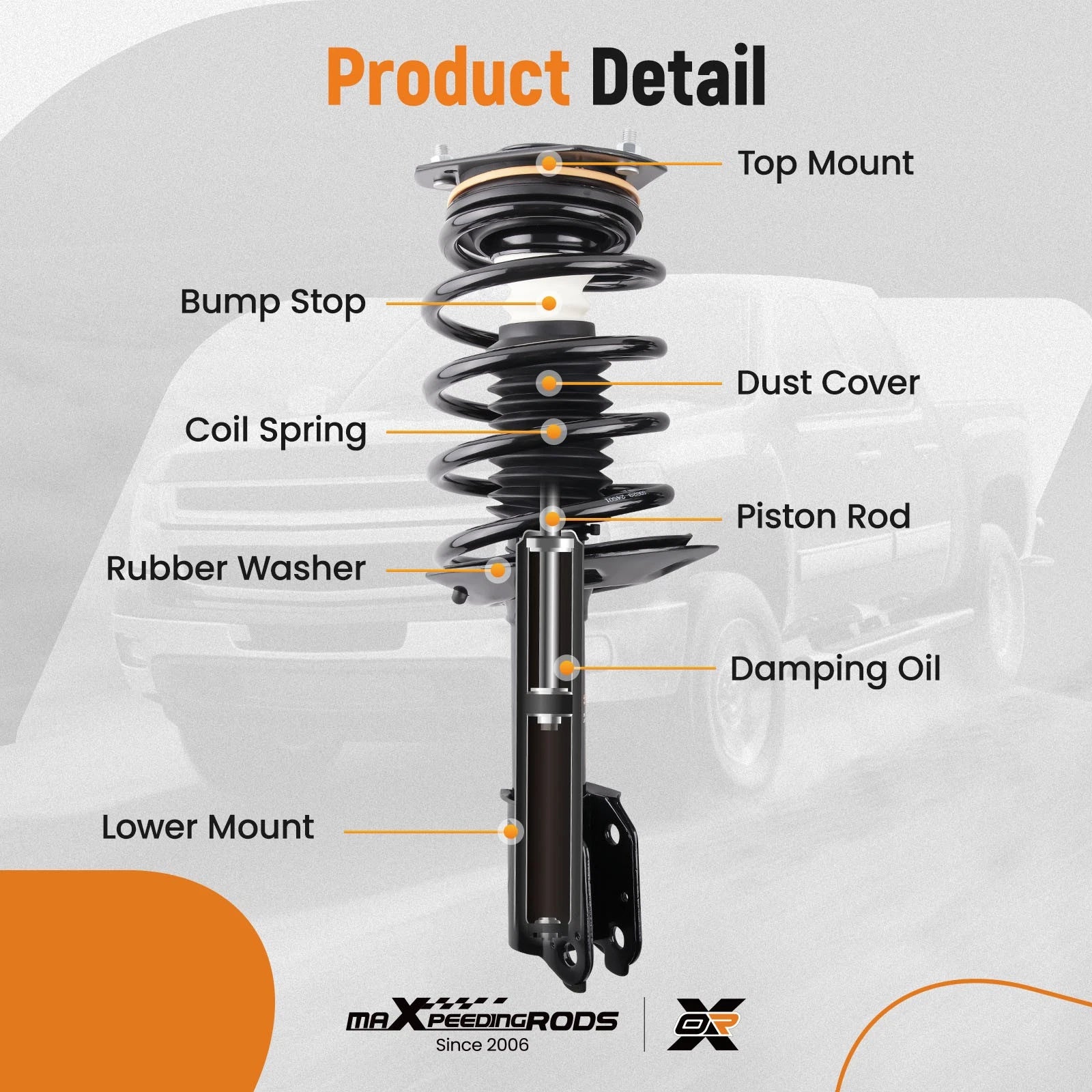 Pair Front Shock Struts Assembly for Chevrolet Impala (2006–2016)