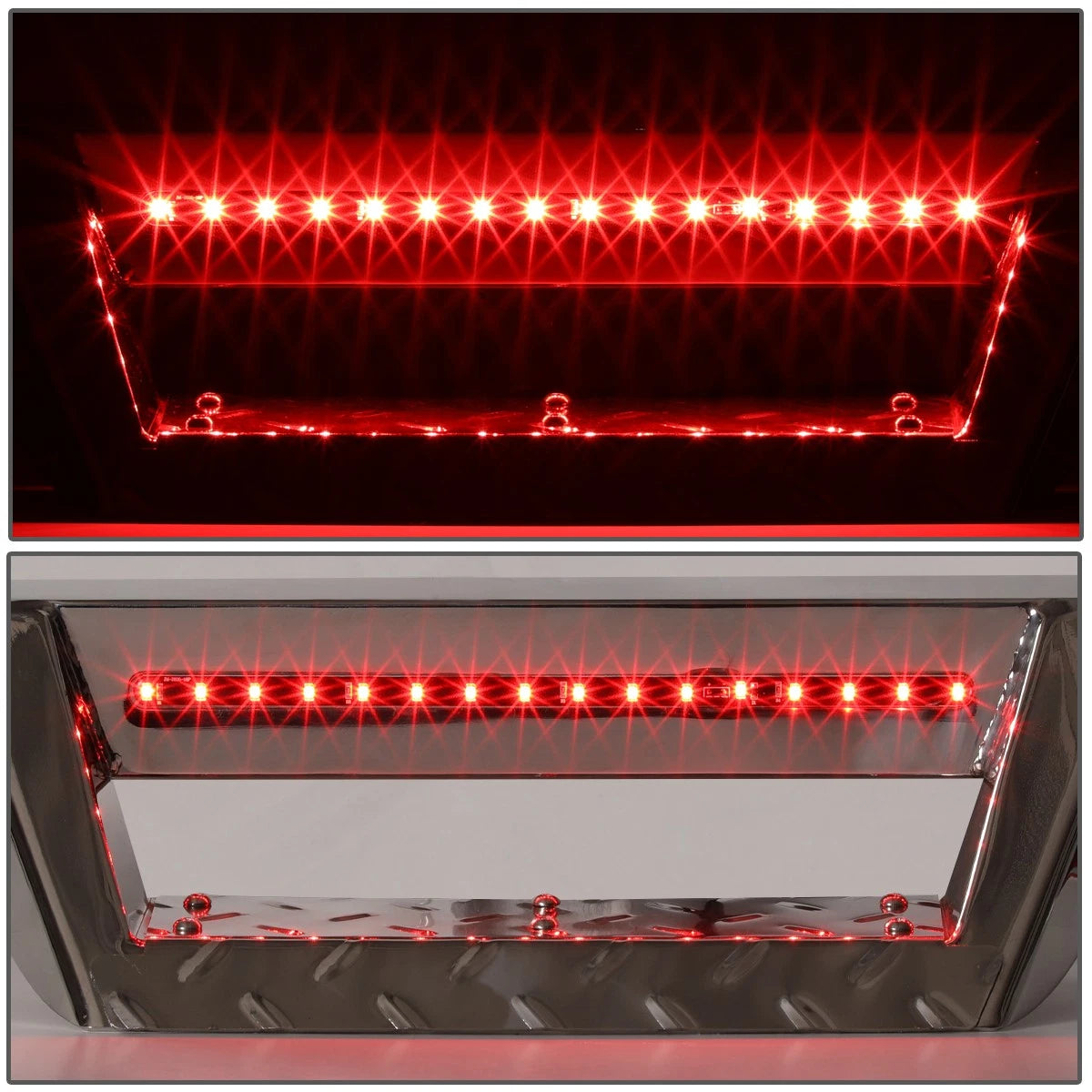 2" Tow Trailer Receiver Chrome Hitch Step Bar w/LED Brake Light for