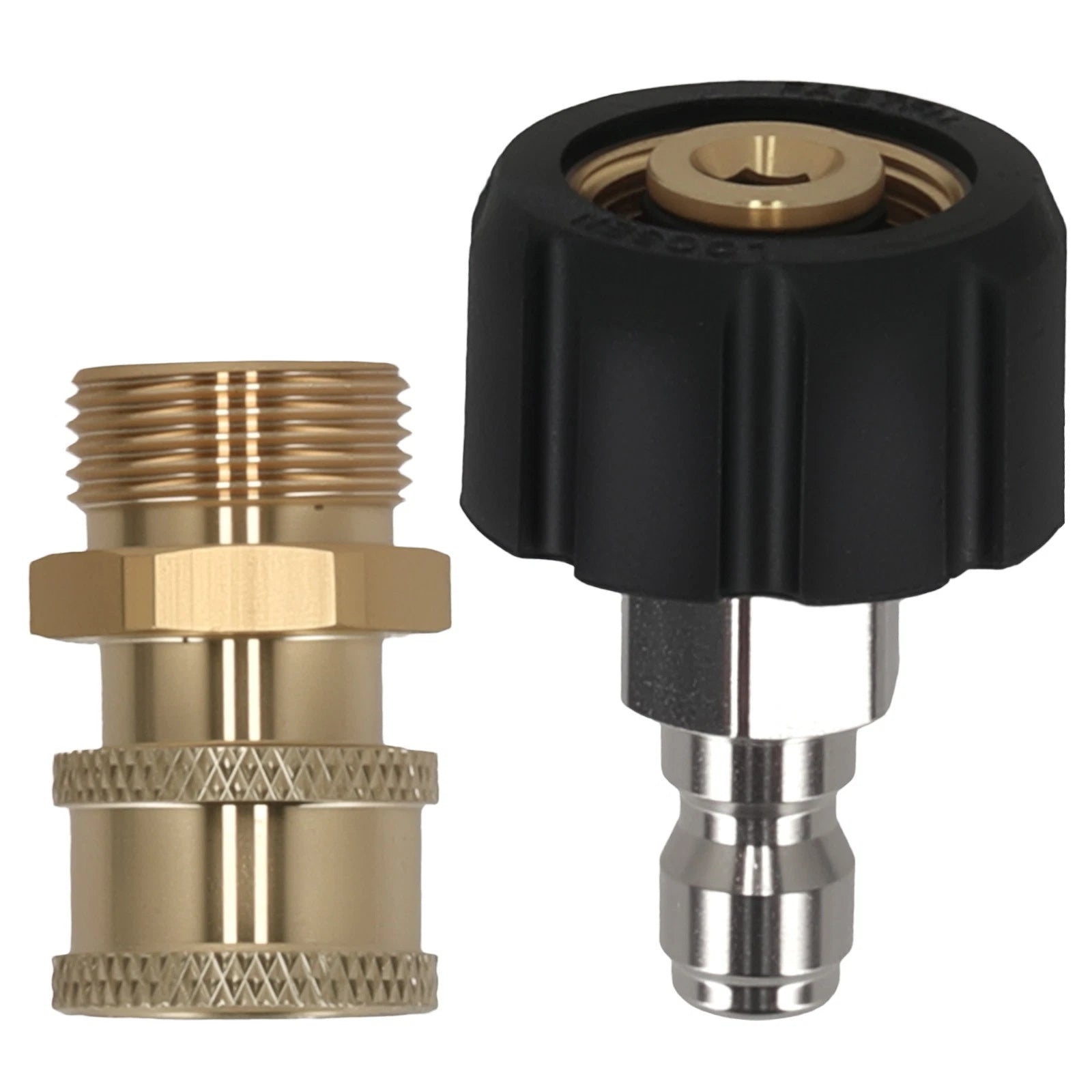 2X Brass M22 to 1/4" Quick Connect Adapter for Pressure Washer (5000 PSI)