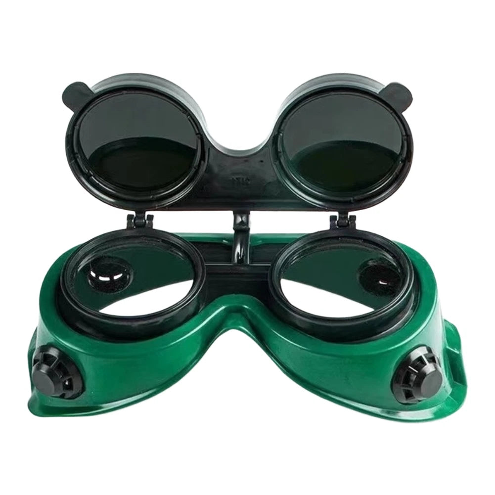 Double Flip Welding Safety Eyewear with Green Lens Full Frame Protection