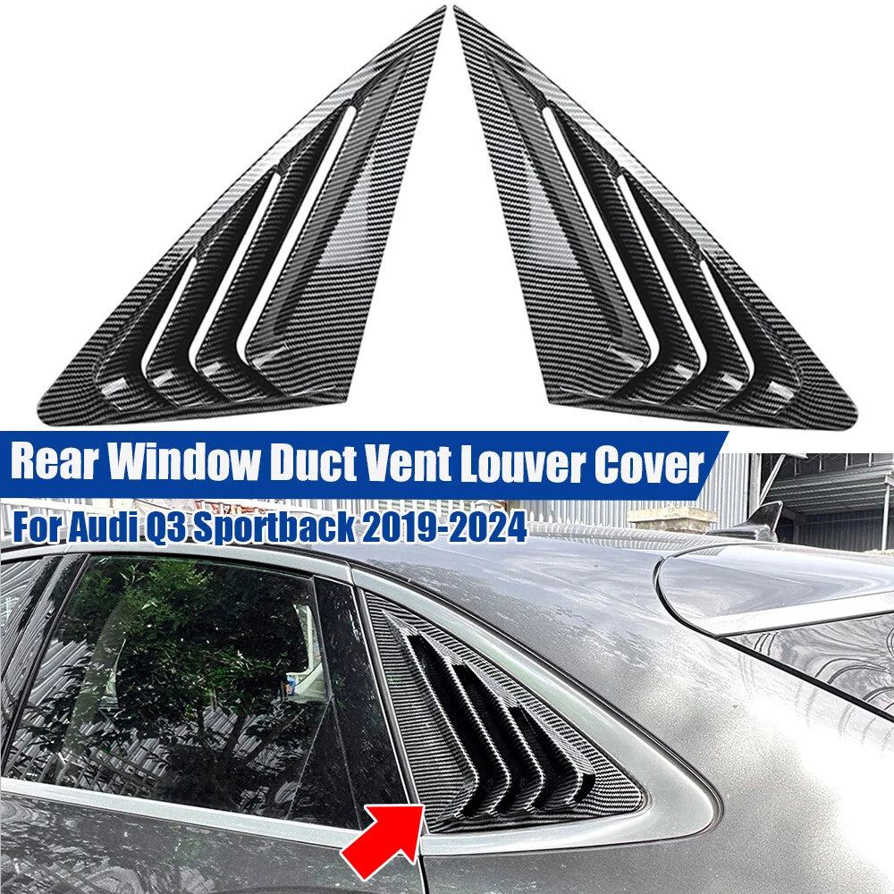 Rear Window Quarter Vent Louver Covers for Audi Q3 Sportback (2019–2024)