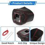 Gear Shift Knob Cover for Nissan Rogue (2021–2024) Black Carbon Fiber Red