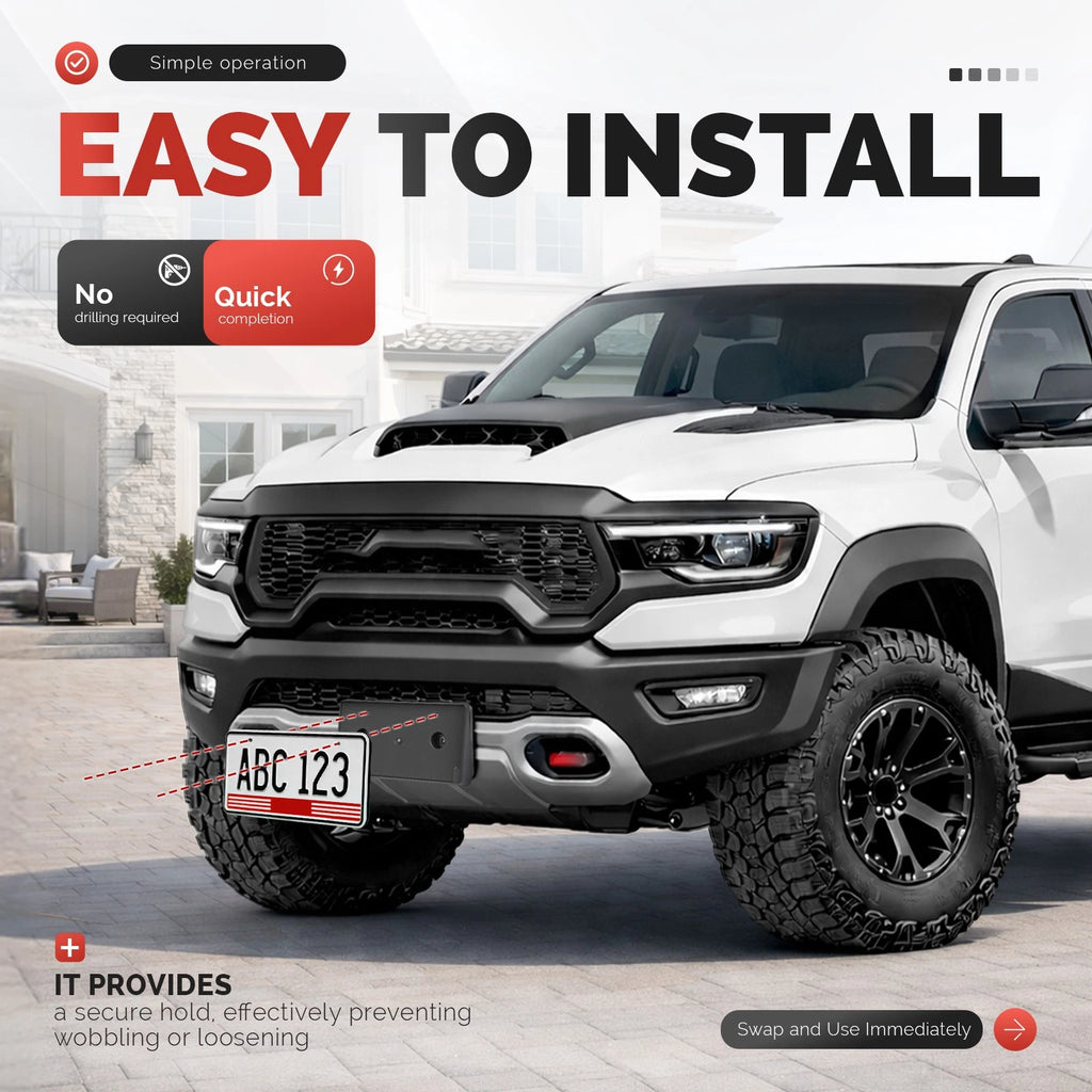 Front License Plate Bracket for Ram 1500 Rebel (2019-2024)