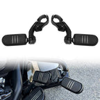 Black 32mm 1.25" Short Angled Highway Engine Guard Foot Pegs for Harley-Davidson