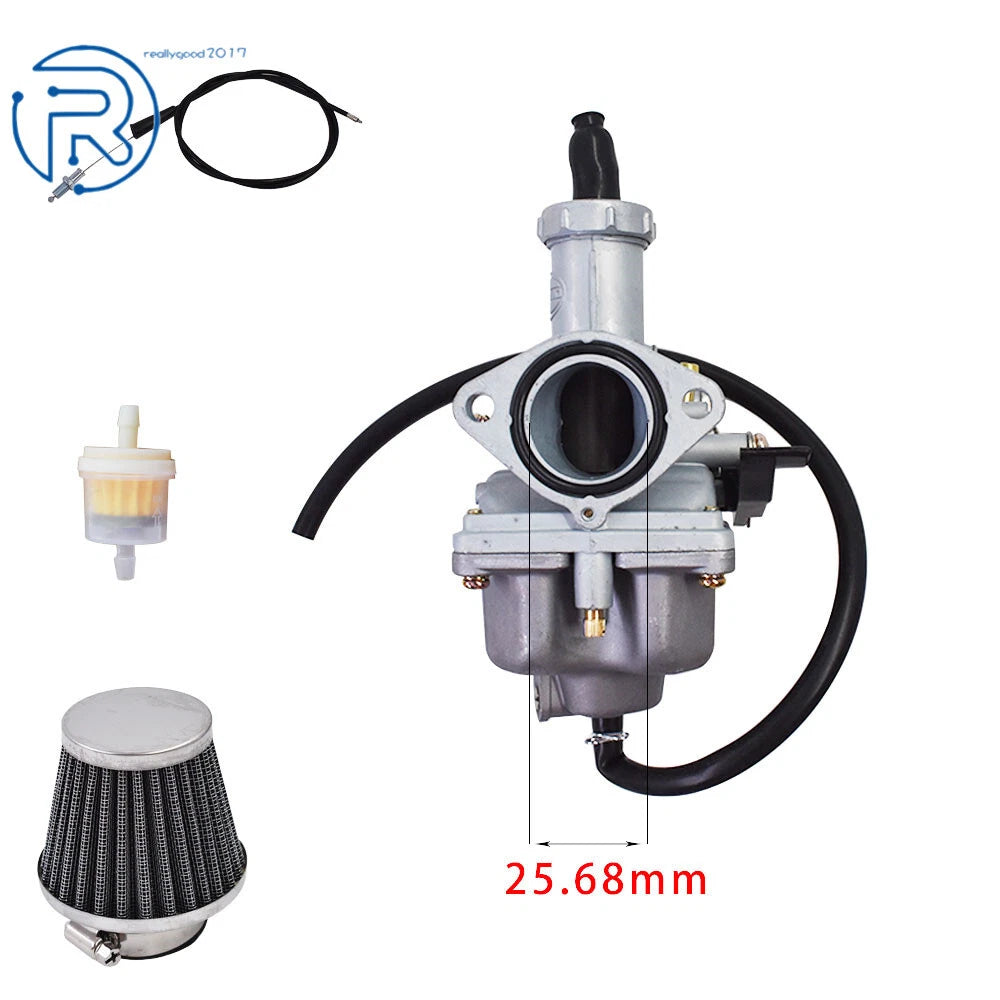 Carburetor with Throttle Cable & Air Filter for Honda CB125S XR100 CRF100F XL100S XR200R