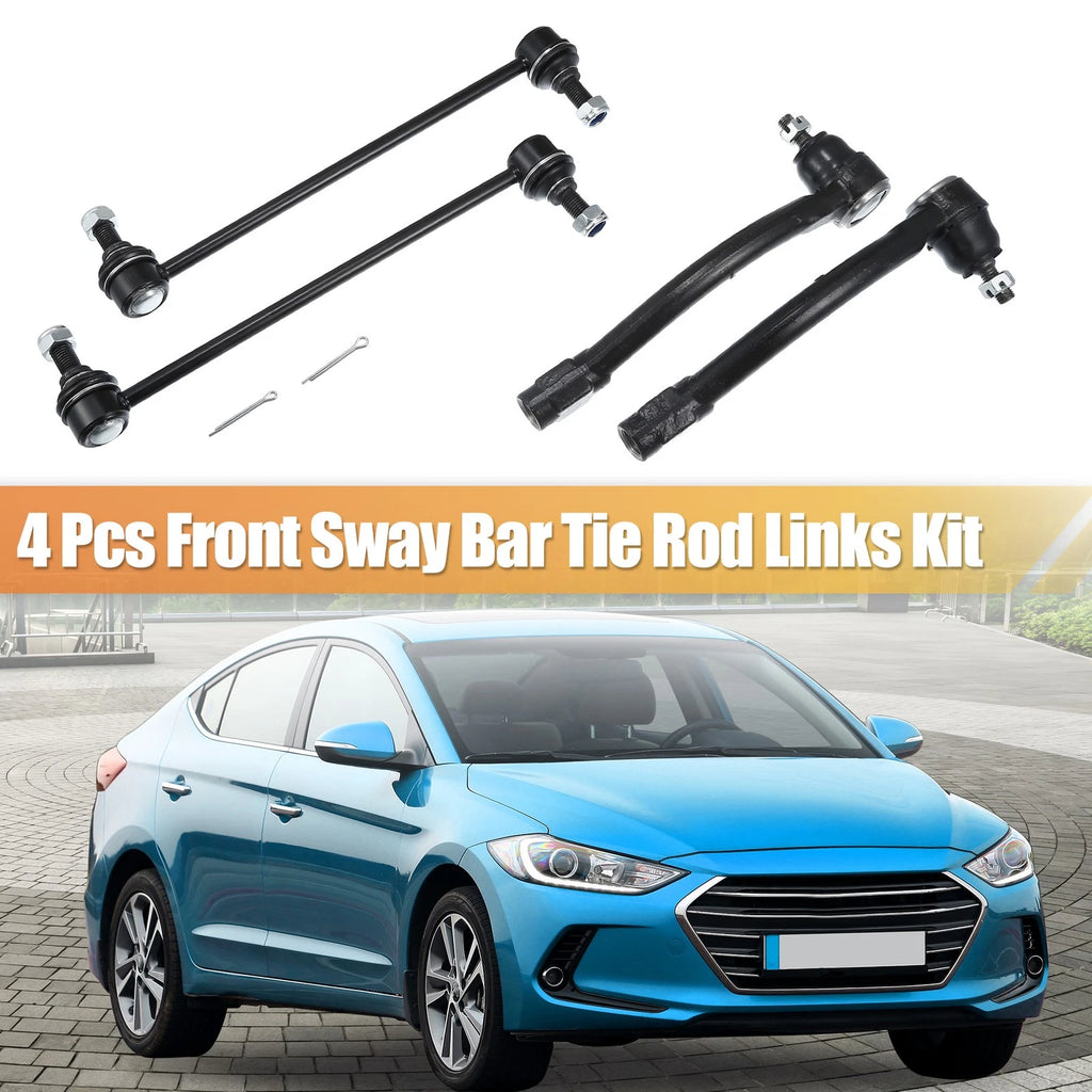Set of 4 Front Sway Bar Link Outer Tie Rods for Hyundai Elantra (2013–2016)