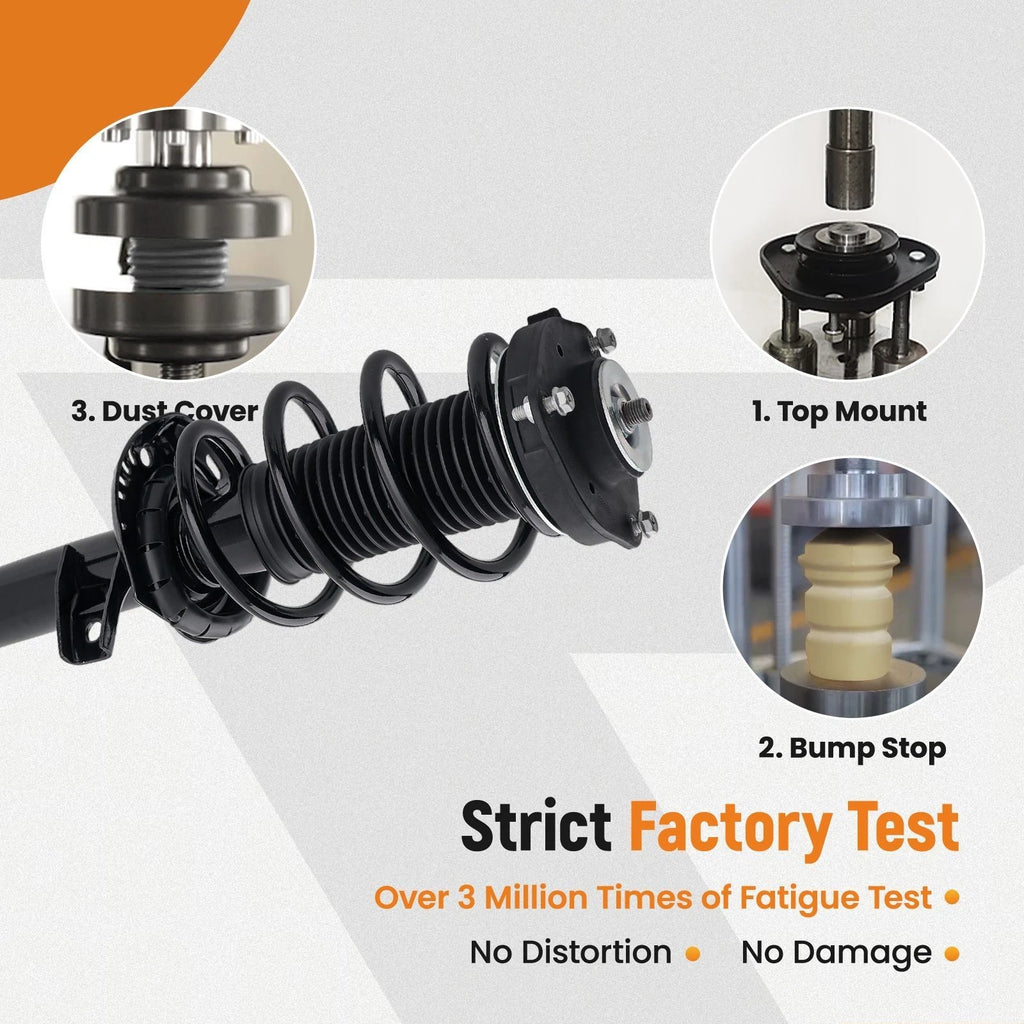 Front Struts with Coil Springs Sway Bars Kit for Volkswagen Tiguan (2009–2017)