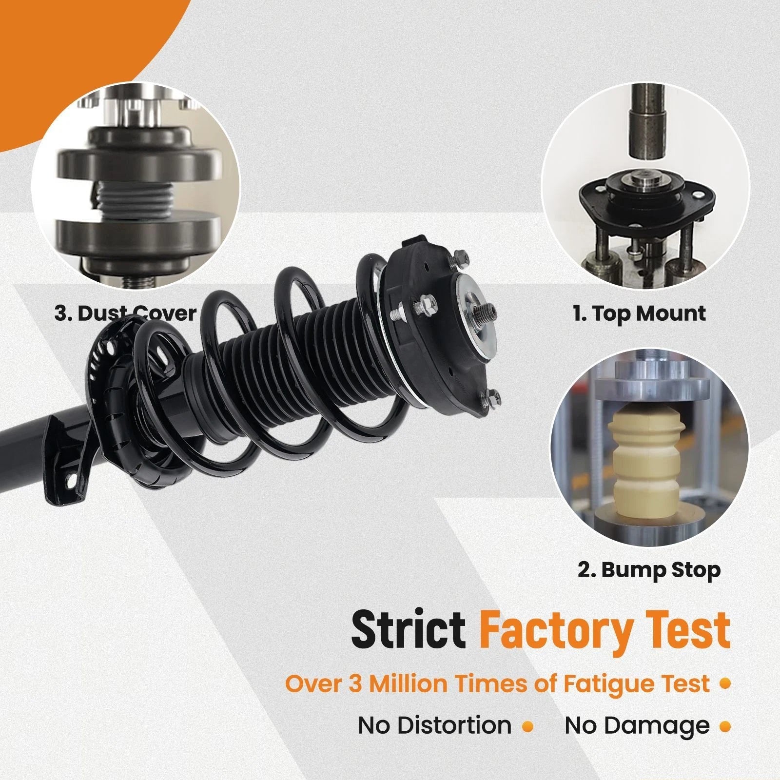 Front Struts with Coil Springs Sway Bars Kit for Volkswagen Tiguan (2009–2017)