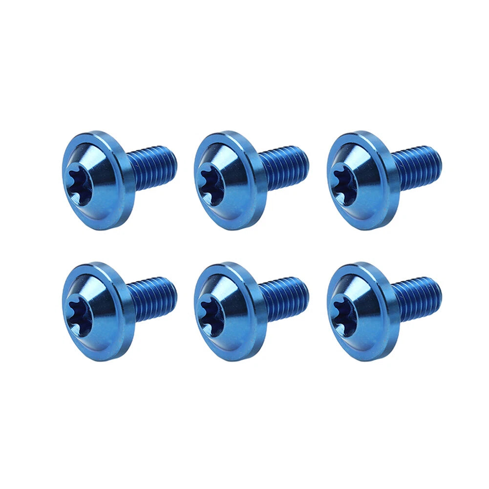 Set of 6 Blue Titanium Alloy M5x25mm Torx Head Bolts for Bike Motor